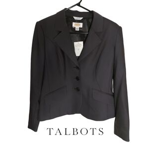Talbots Petites Wool Grey Blazer Jacket